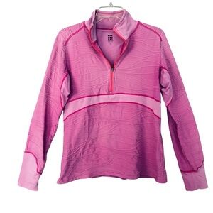 TITLE NINE Swift 1/2 Zip Waves Textured Top Purplish Pink Size Large